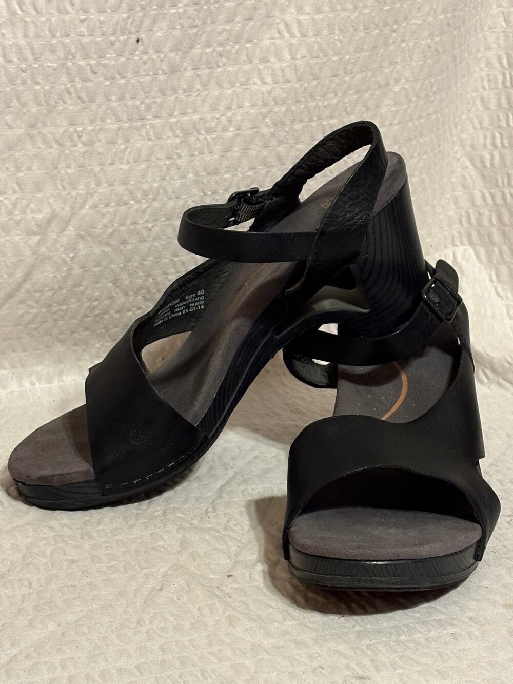 Dansko Tasha Black Leather Sandals Women’s Size 40 US 9.5-10